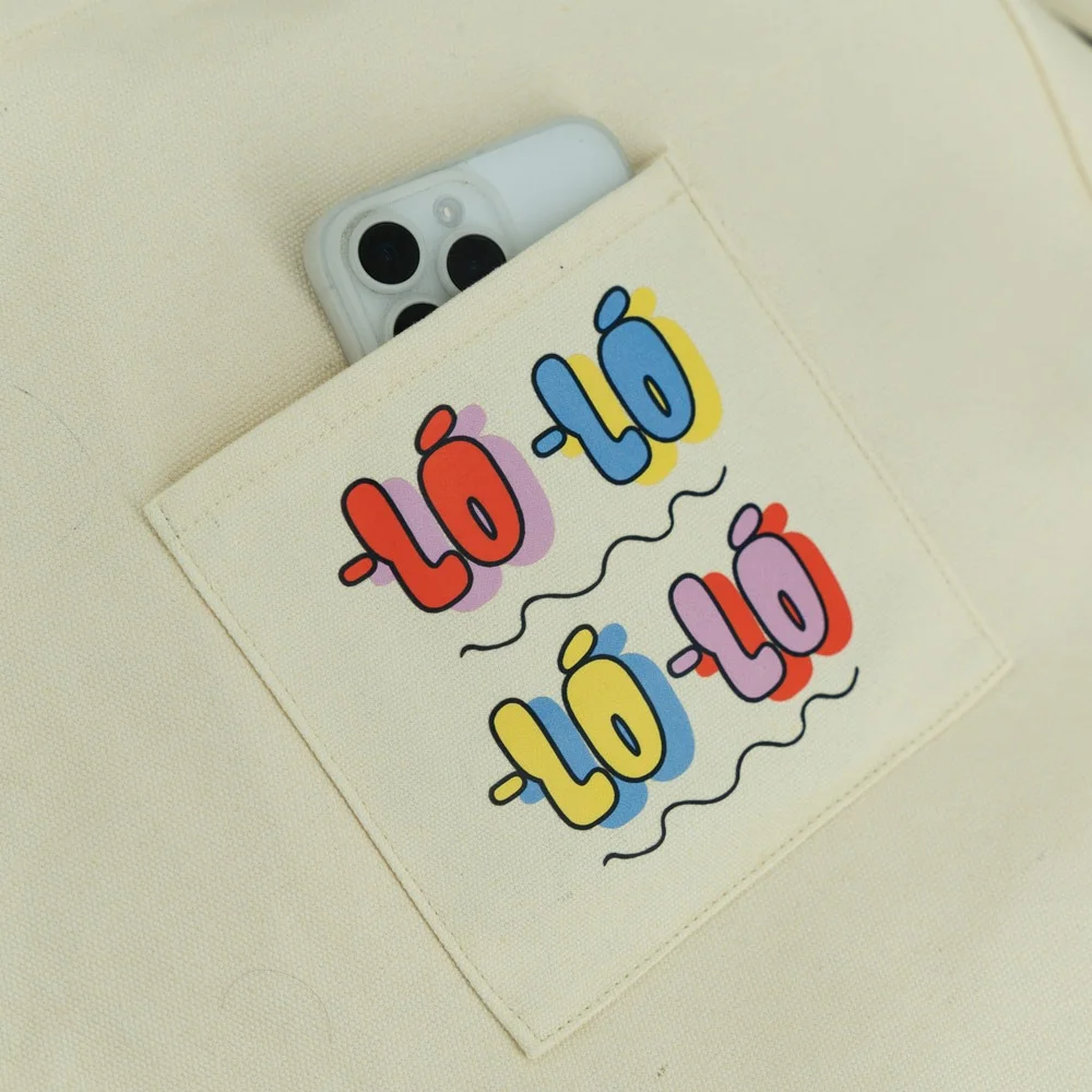 Large Size Multifunction Cotton Canvas Bag With Outside Pocket - CT23R016 - Detail
