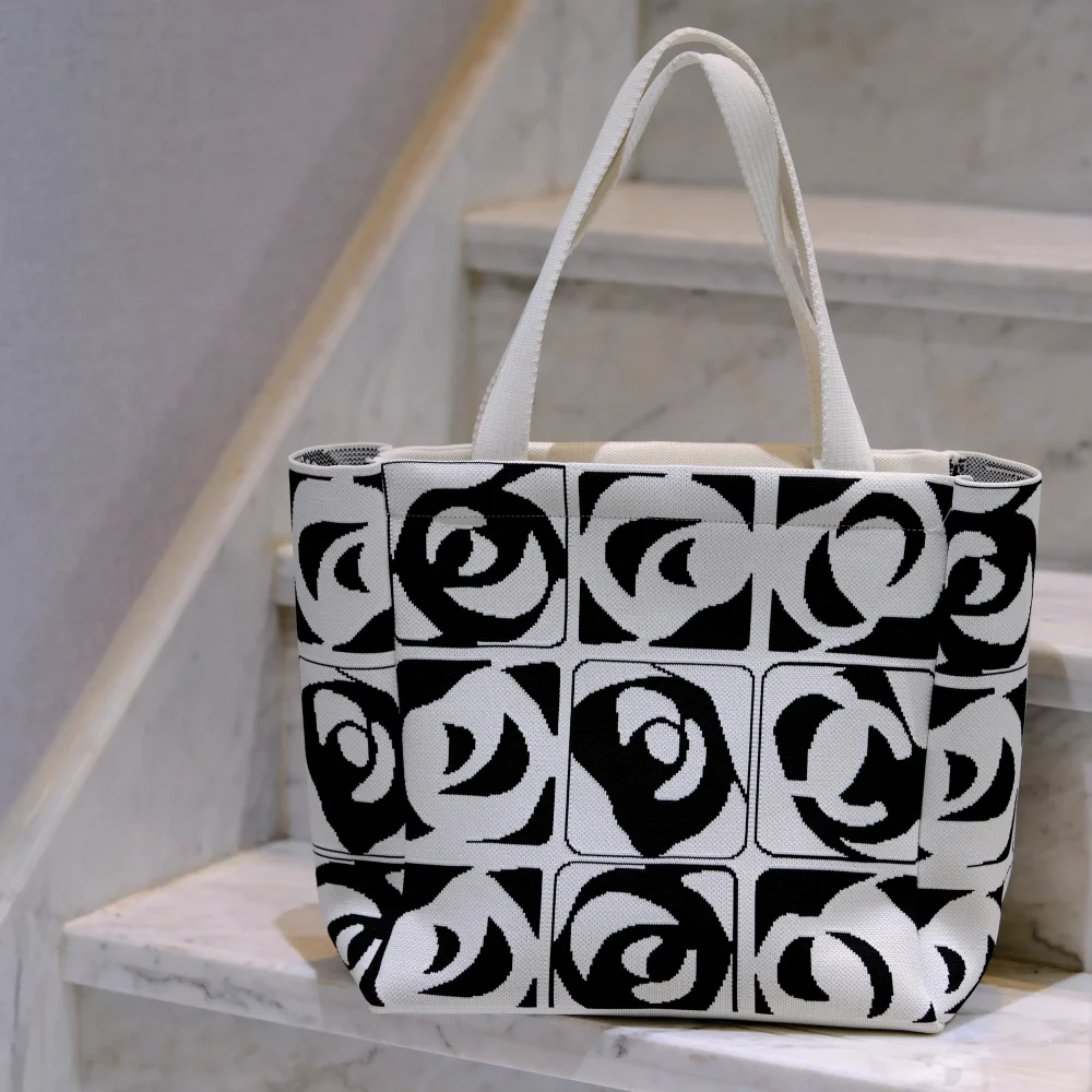 Women's Small Polyester Crochet Knitting Bag Portable Organizer for Coin Purses Knit Wallet - FS-005 - Detail