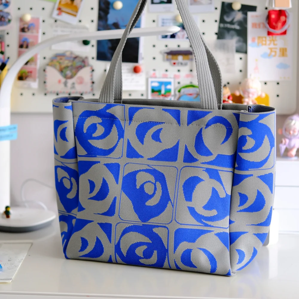 Women's Small Polyester Crochet Knitting Bag Portable Organizer for Coin Purses Knit Wallet - FS-005 - Detail