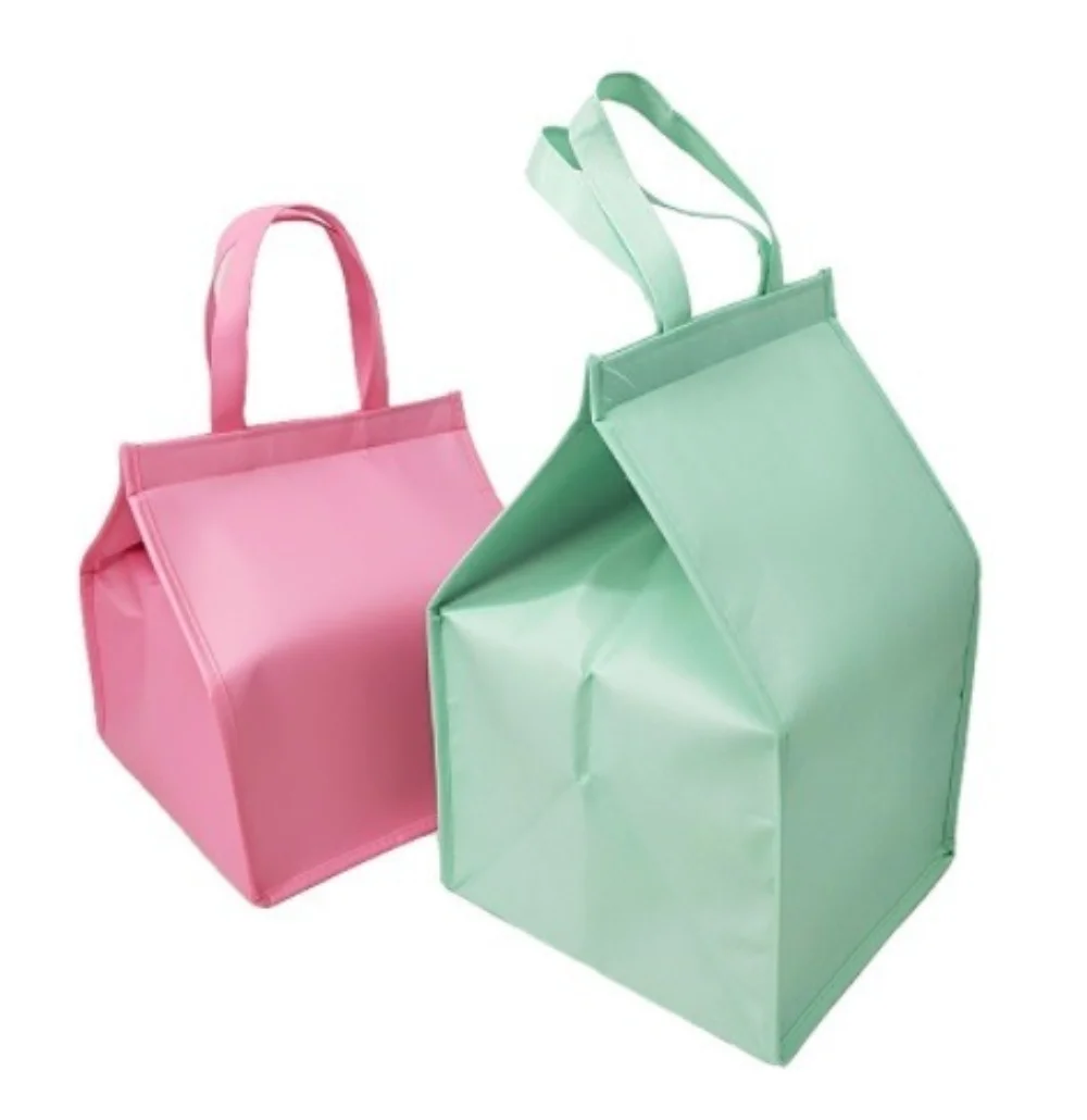 Laminated pp Fashion Blue Non Woven Big Laminated Lunch Cooler Bag with MAGIC TAPE closure - ICEK-1601 - ICEK-2101 - Detail