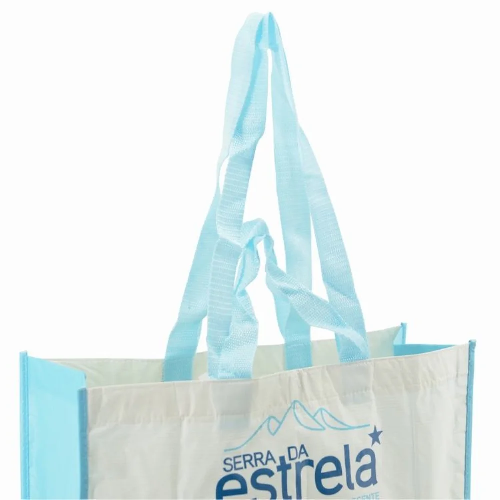 Custom Printed Waterproof 100% Reusabled Fashion Laminated Polypropylene Rpet Shopping Tote Bag With PP Webbing - JR22PT01 - Detail