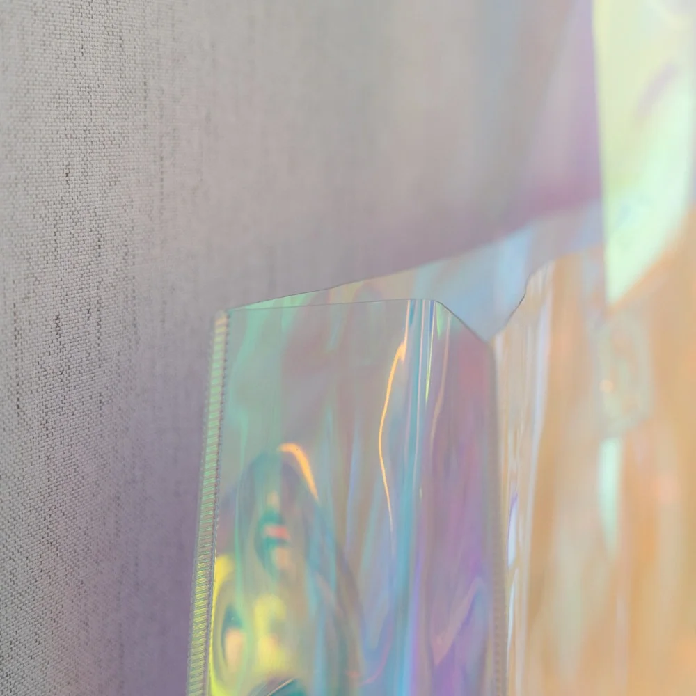 Custom LOGO Silk Screen Print Transparent Holographic Fashion PVC Tote Bag - RG23PV01 - Detail